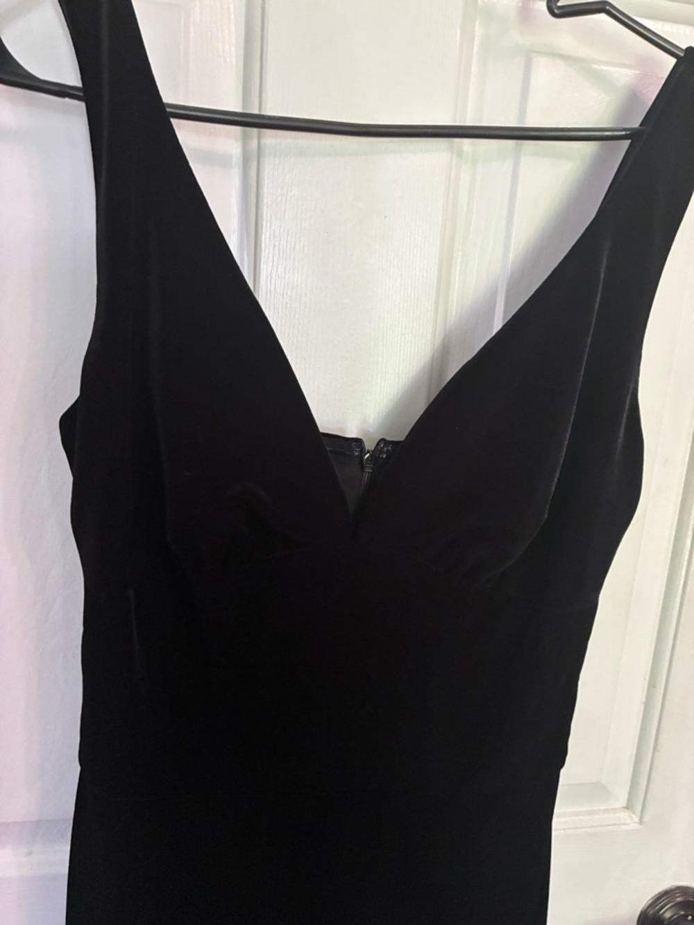 L'AGENCE Black Velvet V-Neck Jumpsuit - Picture 4 of 8